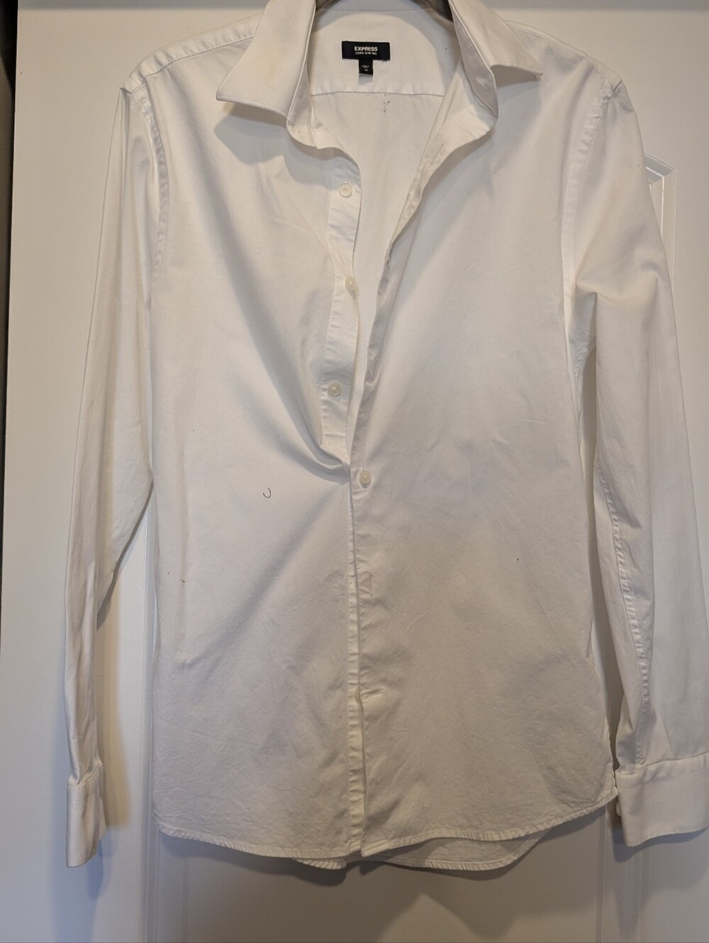 Express Men's White Dress Shirt - Classic Button-Down